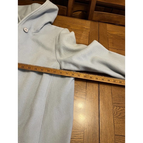 Anne Klein Mid-length Peacoat Baby Blue-Gray Wool Hidden Buttons Size 6 - Picture 10 of 16
